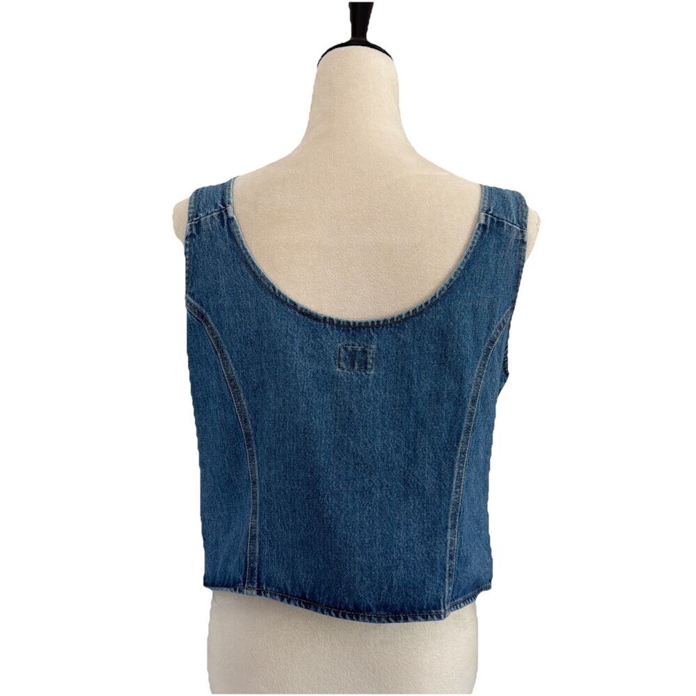 Levi's Charlie Denim Crop Top Women XXL Blue Slim Fit 100% Cotton Cowgirl Casual - Picture 3 of 13